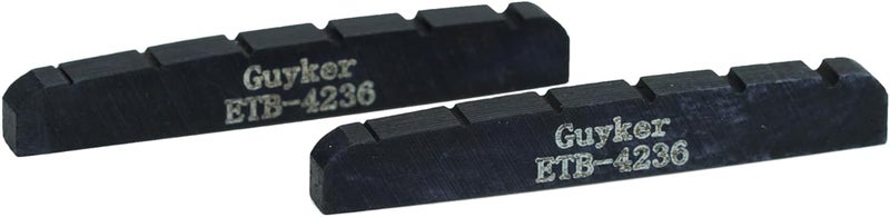 guyker 42mm Guitar Bone Nut - Black Pre-Slotted Bone Nuts for 6 String ST Strat Style Electric Guitar Replacement Parts Accessories 42mm*3.5mm*6mm (2 Pieces), ETB4236 - Image 1